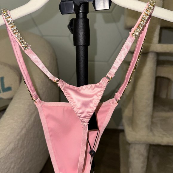 Juicy X Frederick's Satin & Rhinestone G-String - Picture 5 of 8